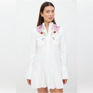 Alexander McQueen White Floral Embroidered Dress